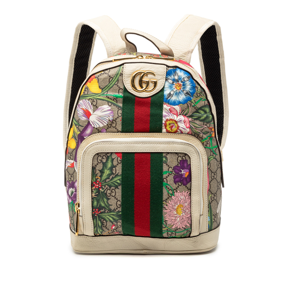 Gucci Handbags - Pre-Loved Gucci Small GG Supreme Flora Ophidia Backpack
